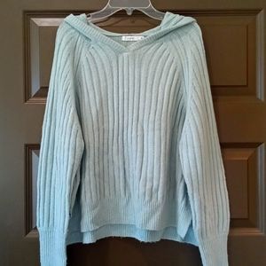 Soft Aqua Size Small Hooded Sweater Made by Lush